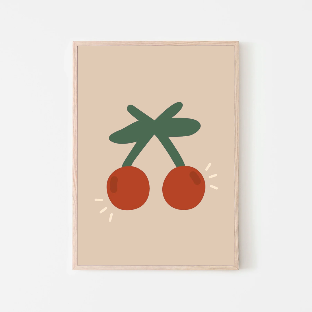 Poster Körsbär beige 30x40 cm